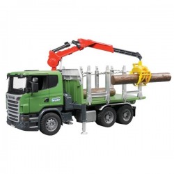 U03524, 03524  Zabawka ciężarówka do przewozu drewna z żurawiem Scania LKW